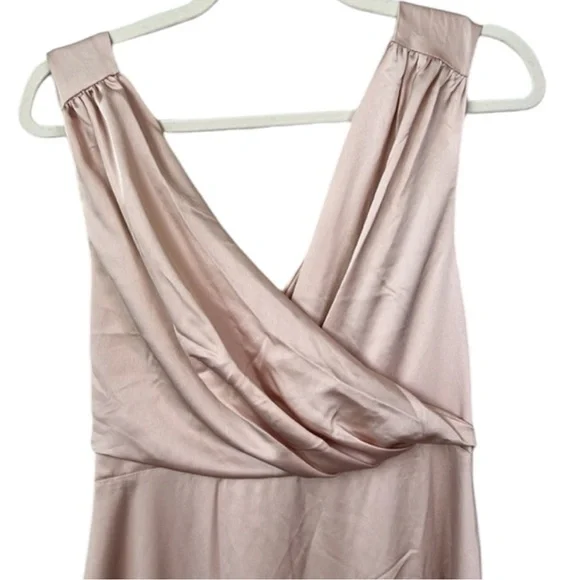 ASOS Edition Satin V Neck Sleeveless Bridesmaid Maxi Dress Size 6 - Picture 3 of 10